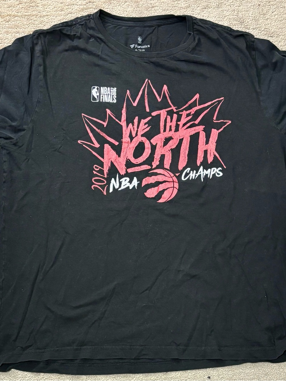 Fanatics Black Toronto 'We The North' NBA Champions Graphic Tee with Red Print